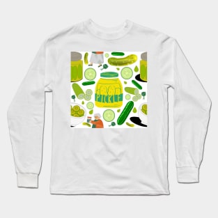 Pickle Lovers Pattern Long Sleeve T-Shirt